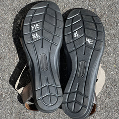 Comfortiva Women’s Keegan X-Strap Slip -on Sandal 8.5M Anthracite Leather/Stretch