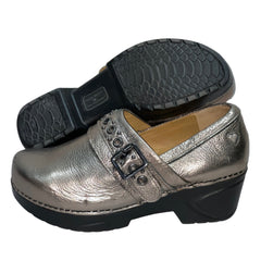 Women’s Nurse Mates chelsea Pillow-top Clog 7M Anthracite Leather