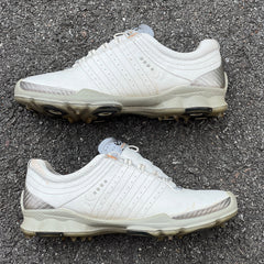 Women’s Ecco Biom spiked Golf Shoes 38EU -white/grey- Hydromax Yak Leather