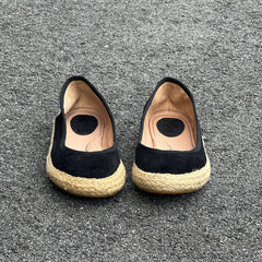 Woman’s Sofft Jute Wrapped Almond-toe Suede Slip-on 7.5M Black Leather