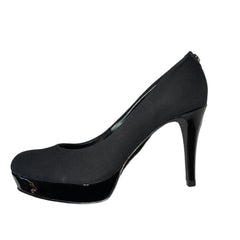 Tahari Womens -Sophia- Black Canvas Platform Pump