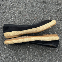 Woman’s Sofft Jute Wrapped Almond-toe Suede Slip-on 7.5M Black Leather
