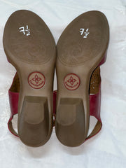 COMFORTIVA Women's •Felda• Sandal 7.5M Red Leather