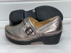 Women’s Nurse Mates chelsea Pillow-top Clog 10M Anthracite Leather