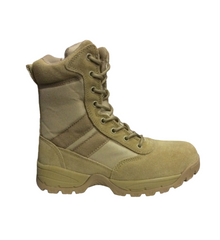Safara NJ8821 Khaki Leather/Nylon Side-zip Soft -toe Workboot