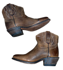 HH Brown bench made western boot 38M, brown leather