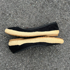 Woman’s Sofft Jute Wrapped Almond-toe Suede Slip-on 7.5M Black Leather