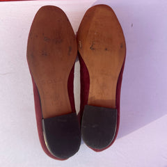 Woman’s Isola •Donna• Jeweled Smoking Shoe 7.5M Maroon Suede Leather