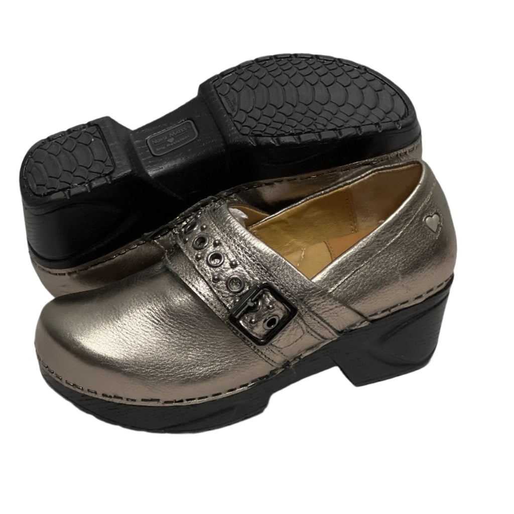 Women’s Nurse Mates Chelsea Pillow-top Clog 6M Anthracite Leather