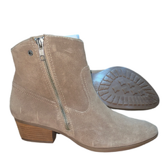 Sofft Womens Padma Western Bootie Taupe Velour Suede Stone 8M