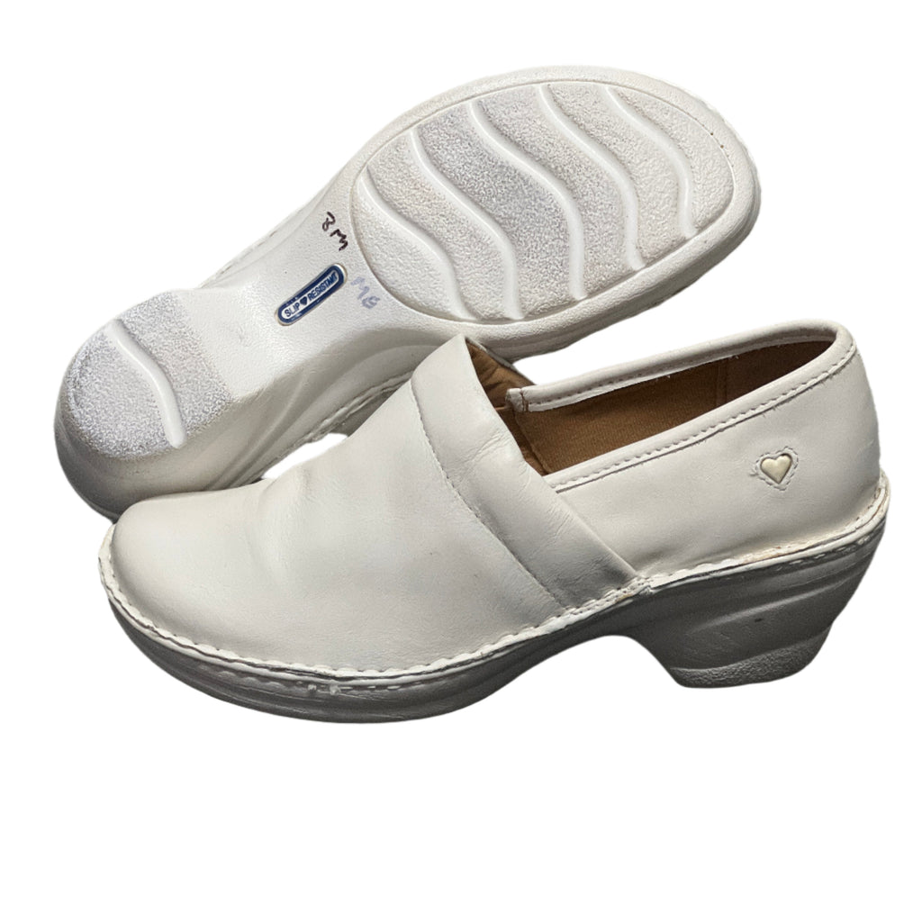 Women’s Nurse Mates Hallie Pillow Top Clog 8M White Leather