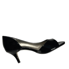 TAHARI Women's •Race• Peep-toe Pump Black Patent