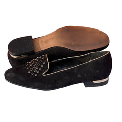 Woman’s Isola •Donna• Jeweled Smoking Shoe 6M Black Suede Leather
