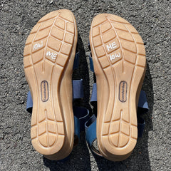 Comfortiva Women’s Keegan X-Strap Slip -on Sandal 10W Navy Leather/Stretch