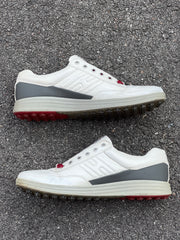 Men’s Ecco Premier Cleat-less Golf Shoe 45EU •White/ Grey• Hydromax Leather