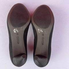 Woman’s Ecco Peep-toe Pump 39M Black Suede Leather