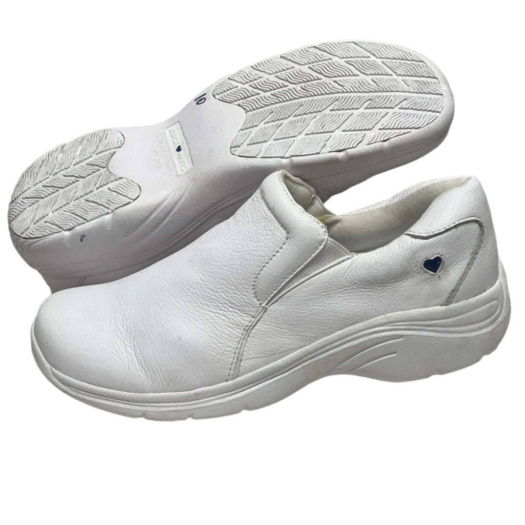 Women’s Nurse Mates Dove Twin-gore Slipon 10M White Leather