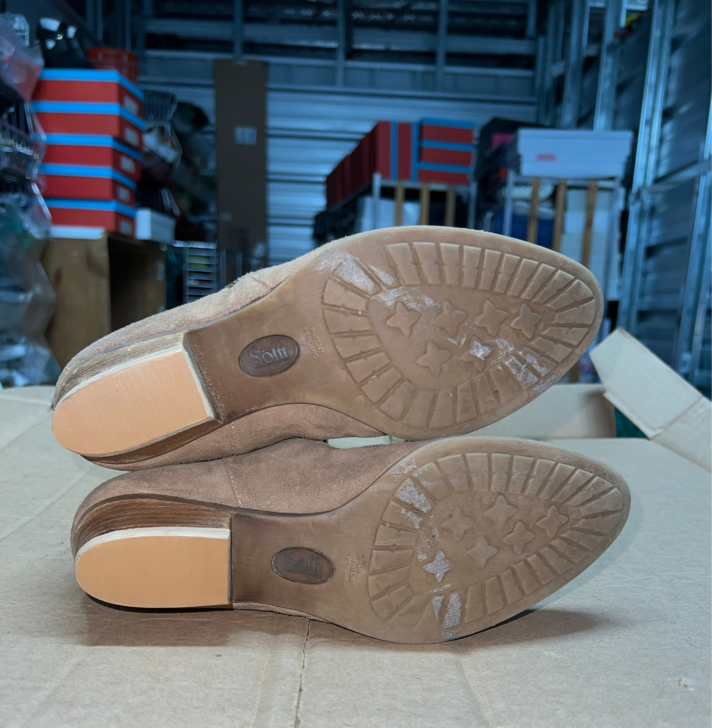 Sofft Womens Padma Western Bootie Taupe Velour Suede Stone 8.5M