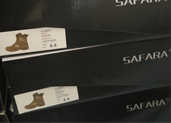 Safara NJ8821 Khaki Leather/Nylon Side-zip Soft -toe Workboot