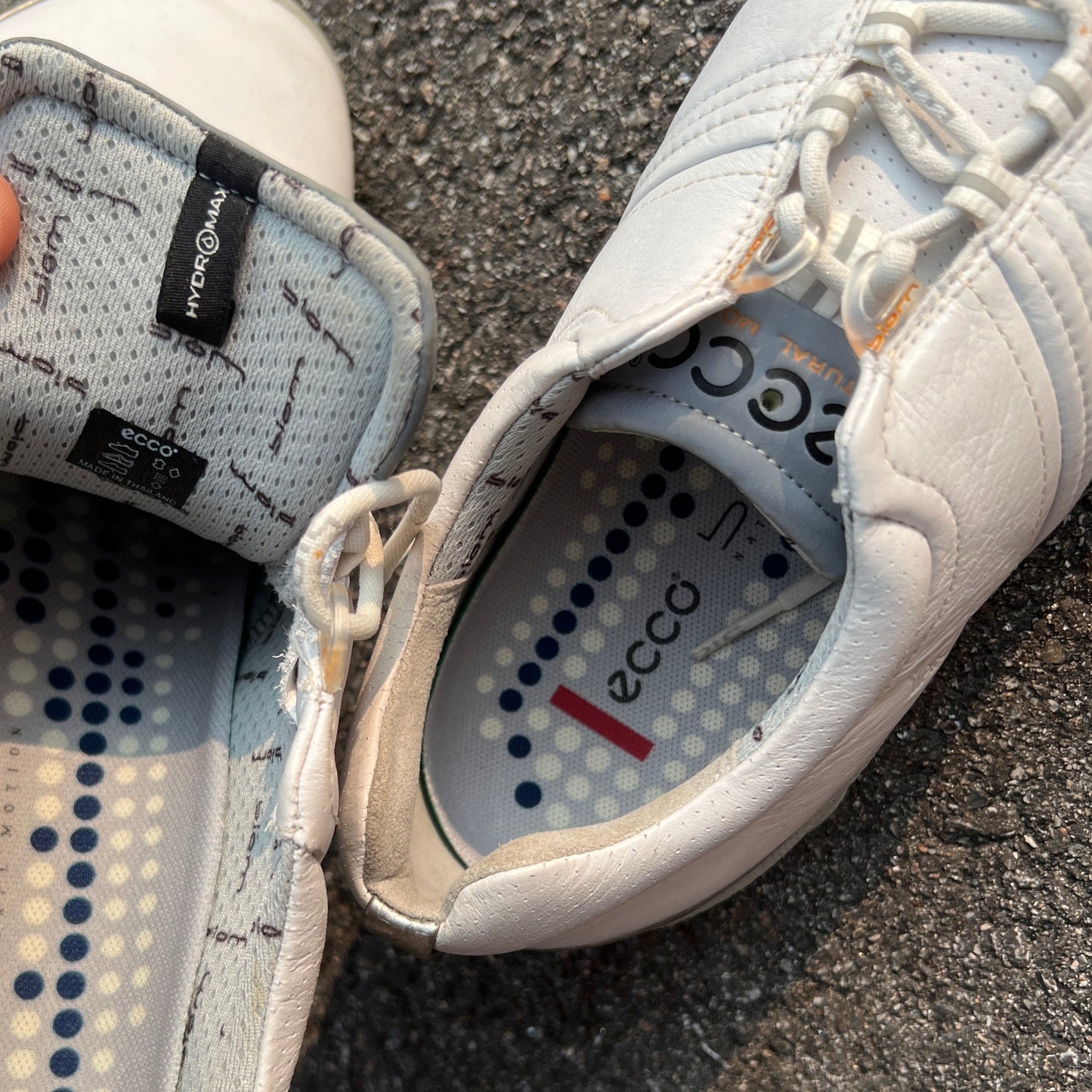 Men’s Ecco Biom Cleated Golf Shoe 46EU• White/Grey • Hydromax Yak Leather