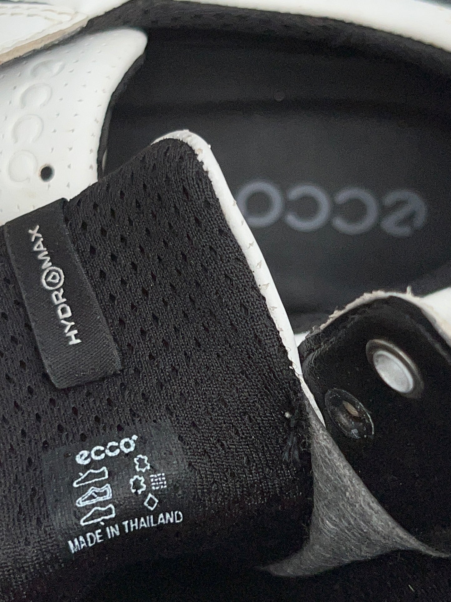 Womens ECCO Golf shoes 39EU White/Black Hydromax Leather