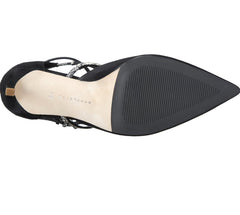 Elie TAHARI Women's Dietrich Strappy Pointed-toe Pump - Black/Black-White Leather/Embossed Reptile 40M