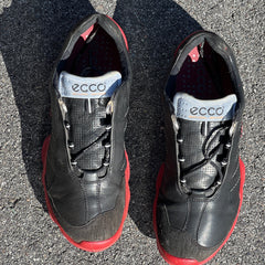 Men’s Ecco Biom Cleated Gortex Golf Shoe 42EU• Black/Red • Hydromax Yak Leather