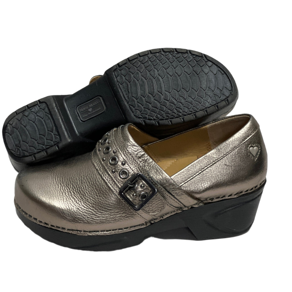 Women’s Nurse Mates Chelsea Pillow-top Clog 8M Anthracite Leather