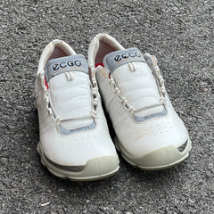 Women’s Ecco Biom spiked Golf Shoes 38EU -white/grey- Hydromax Yak Leather