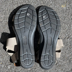 Comfortiva Women’s Keegan X-Strap Slip-on Sandal 11M Anthracite Leather/Stretch