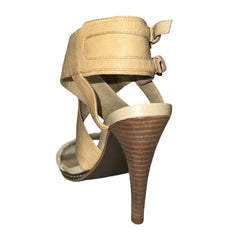 TAHARI Women's •Tory• Strappy High Heels 6M Champagne Leather