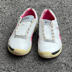 Women’s Ecco Biom Spikeless Golf Shoes 36EU -White/Pink- Hydromax Yak Leather