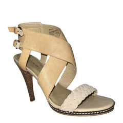 TAHARI Women's •Tory• Strappy High Heels 6M Champagne Leather