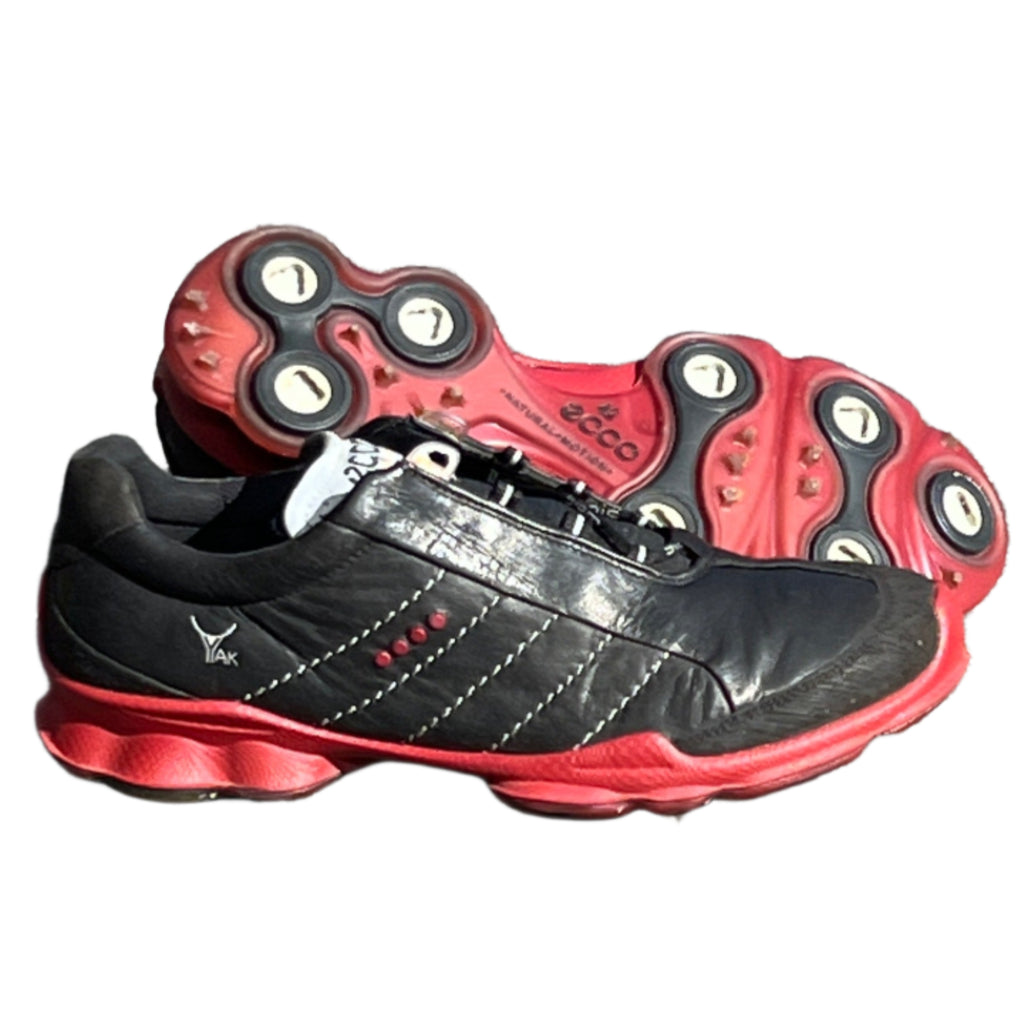 Men’s Ecco Biom Cleated Gortex Golf Shoe 42EU• Black/Red • Hydromax Yak Leather