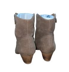 Sofft Womens Padma Western Bootie Taupe Velour Suede Stone 8.5M