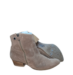 Sofft Womens Padma Western Bootie Taupe Velour Suede Stone 8.5M