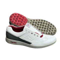 Men’s Ecco Premier Cleat-less Golf Shoe 45EU •White/ Grey• Hydromax Leather
