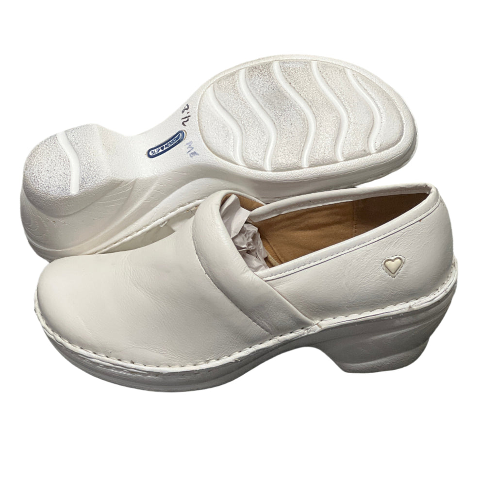 Women’s Nurse Mates Hallie Pillow Top Clog 8.5M White Leather