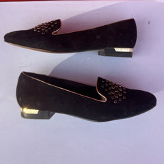 Woman’s Isola •Donna• Jeweled Smoking Shoe 6M Black Suede Leather