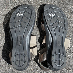 Comfortiva Women’s Keegan X-Strap Slip -on Sandal 7.5W Anthracite Leather/Stretch