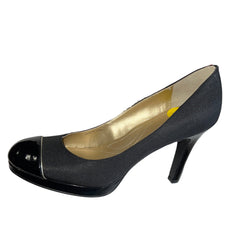 TAHARI Women's •Laurie• Black Grosgrain Platform Pumps 9M