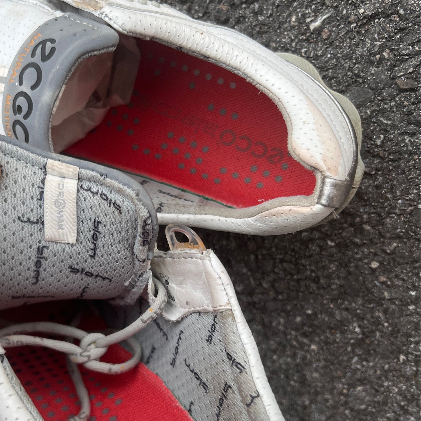 Women’s Ecco Biom spiked Golf Shoes 38EU -white/grey- Hydromax Yak Leather