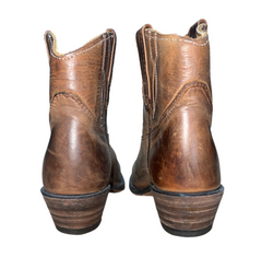 HH Brown bench made western boot 38M, brown leather