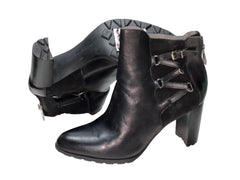 ADRIENNE VITTADINI Women's Trixie Heeled Ankle Bootie 6M Black Leather