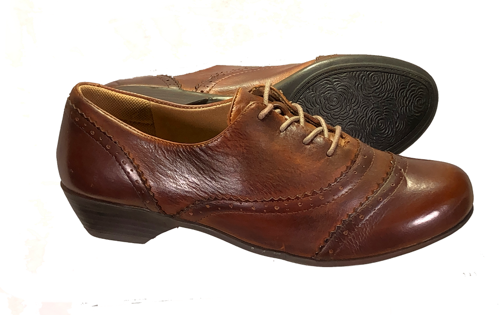 COMFORTIVA Women's •Reddell• Brogue Oxford 10M Brown Multi Leather