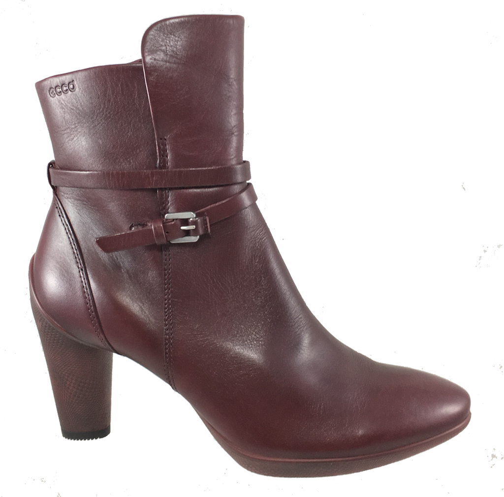 Women's ECCO Sculptured 75 •Merlot Leather• Ankle Boot - ShooDog.com