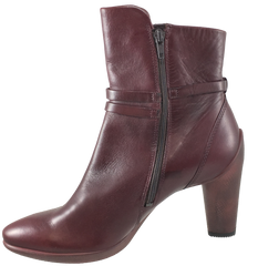 Women's ECCO Sculptured 75 •Merlot Leather• Ankle Boot - ShooDog.com