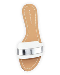 ELIE TAHARI Women's Negril •Chrome/Argento• Leather Slide Sandal - ShooDog.com