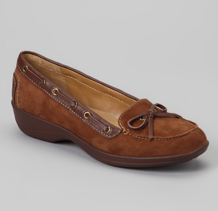 SOFTSPOTS Women's •Ally• Boat Shoe 8.5N Cognac Suede