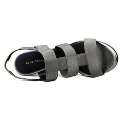 ELIE TAHARI Womens Ithaca •Pewter• High Heel Stretch Caged Sandals - ShooDog.com